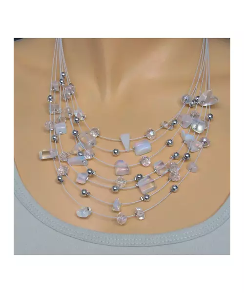 Multi-layers Necklace - White Quartz