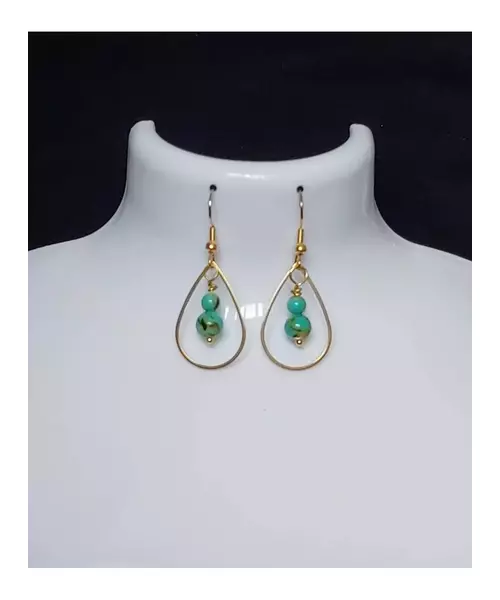 Handmade earings with Blue-green Amazonite