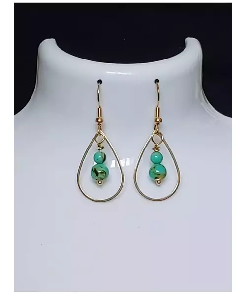 Handmade earings with Blue-green Amazonite