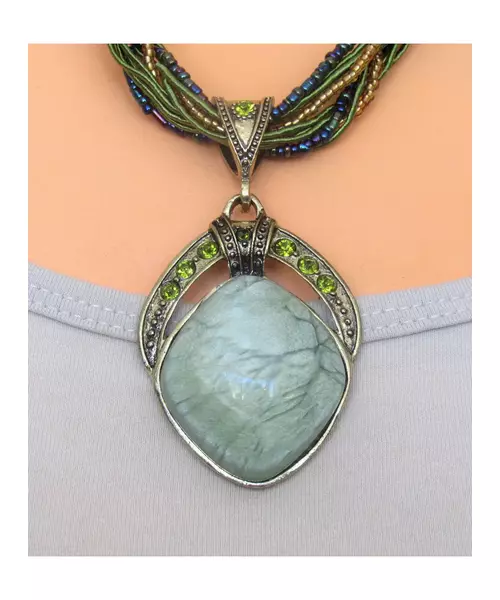 "Green Romvus" Resin Art Necklace