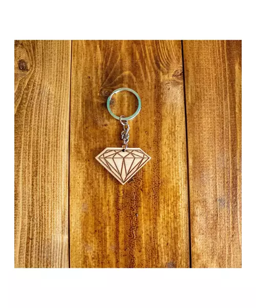 Diamond Wooden Keyring