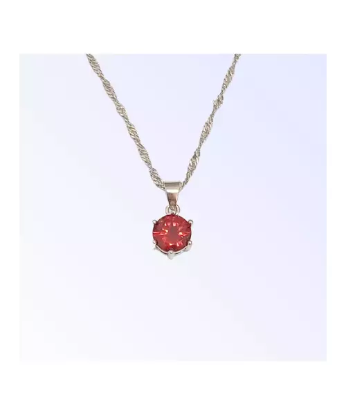 Silver Pendant "Red Zircons" (S925)