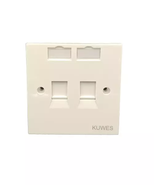 Kuwes UK Double Outlet Faceplate 86x86mm