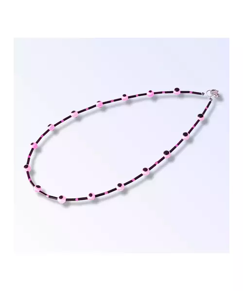 Handmade Necklace "Lucky eyes - Fuchsia