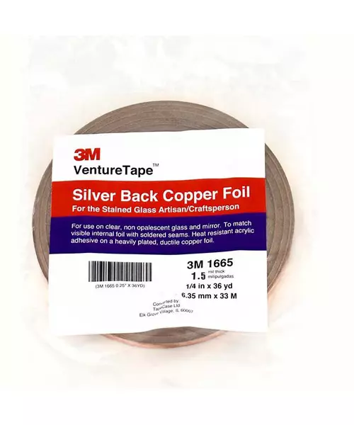 Copper Foil Silver Back - 6.35mm x 33m (1.5mm)