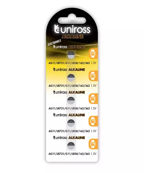 Uniross LR721 AG11 LR58 Alkaline Coin Battery (5pack)