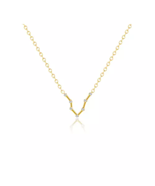 Aquarius Zircon Gold Necklace