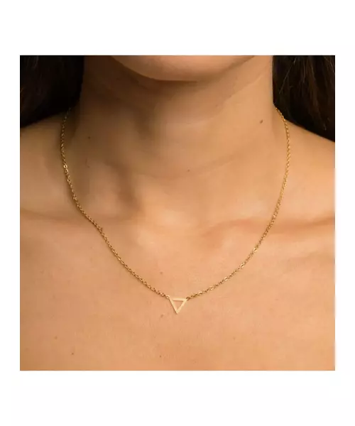 Gold Tiny Triangle Necklace