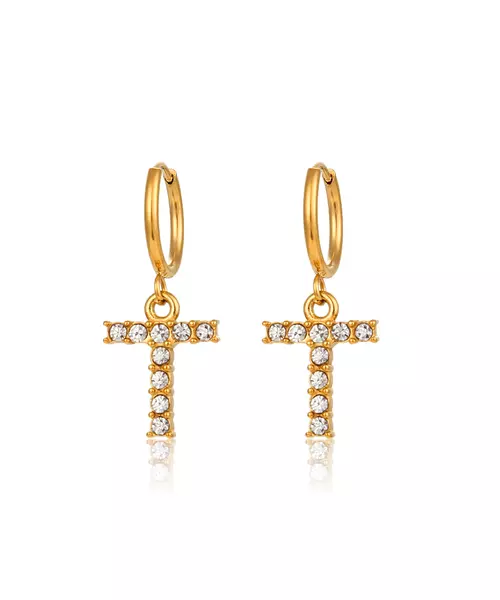 Vogüé Initial Charm Sparkling 18k Gold Plated