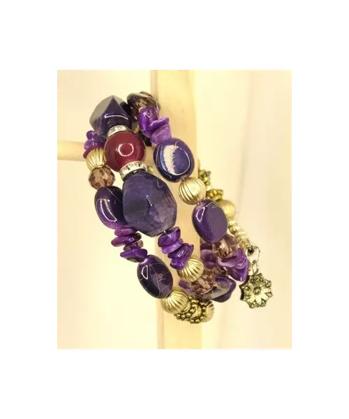 Multilayered Beads Bracelet "Purple"