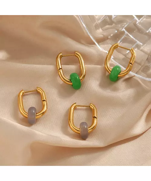 Aiguèze Rectangle Hoops 18k Gold Plated