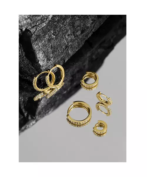 Allira Hoops Large Sparkling 18K Gold Plated