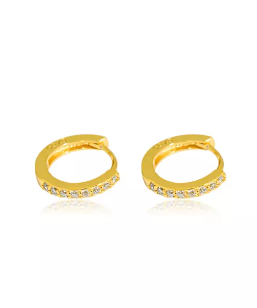 Allira Hoops Large Sparkling 18K Gold Plated