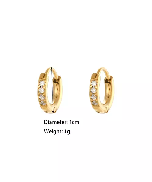 Éclat Hoops Small Sparkling 18K Gold Plated