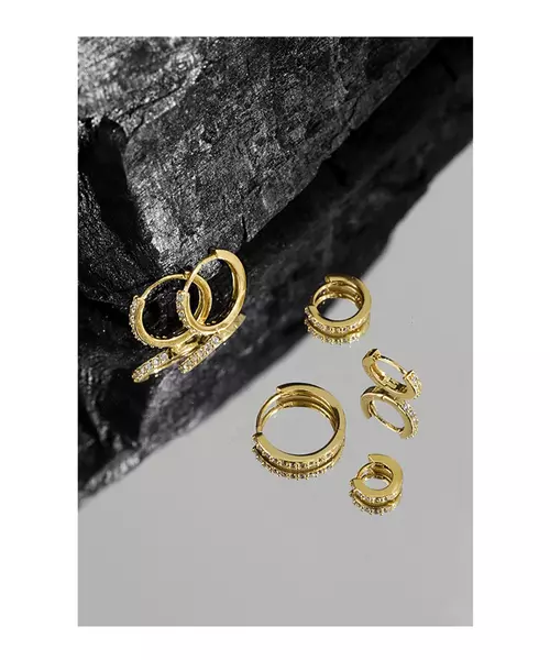 Éclat Hoops Small Sparkling 18K Gold Plated