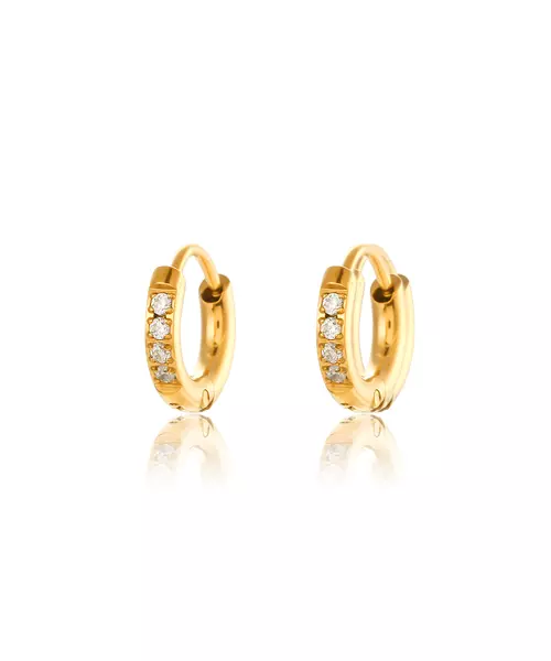 Éclat Hoops Small Sparkling 18K Gold Plated