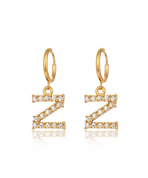 Vogüé Initial Charm Sparkling 18k Gold Plated