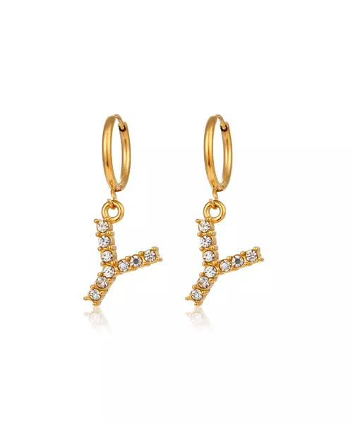 Vogüé Initial Charm Sparkling 18k Gold Plated