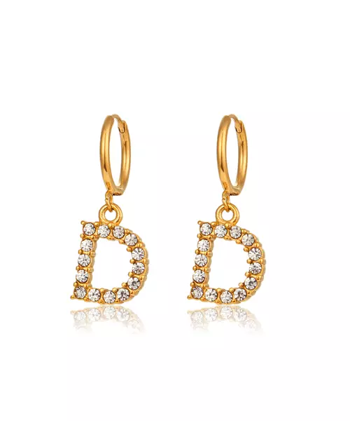 Vogüé Initial Charm Sparkling 18k Gold Plated