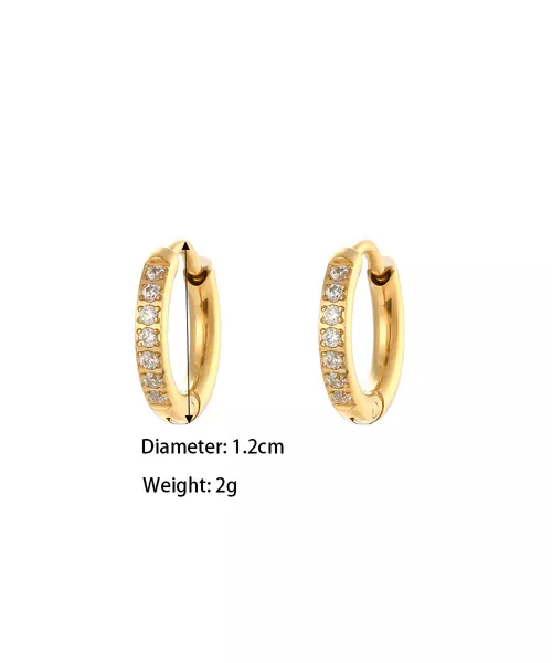 Yvoire Huggie Pave Sparkling MIni Hoops 18K Gold Plated