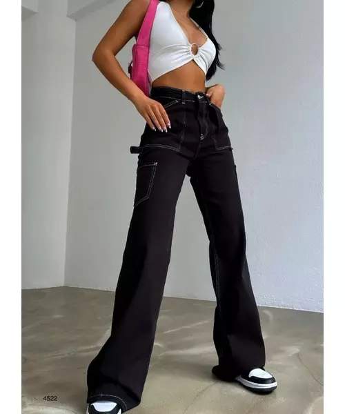 Womens Denim Jeans Bootcut Flared Pants Low Waist Wide Leg Straight Trousers  new | eBay