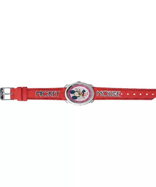 DISNEY WATCH ANALOG PREMIUM MICKEY MOUSE RED JEAN