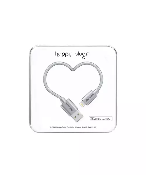 Happy Plugs Lightning to USB Charge/Sync Cable (2.0m) - Space Grey
