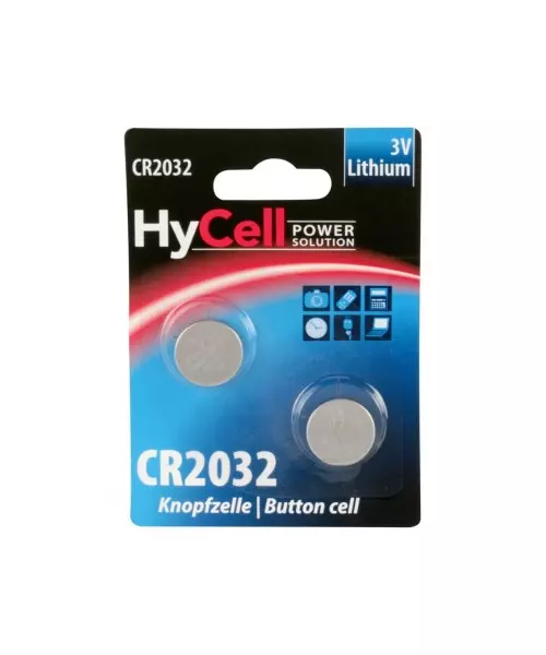 ANSMANN HYCELL CR 2032 - Pack of 2,Non Rechargeable Batteries,Coin Cells in Blister Packs