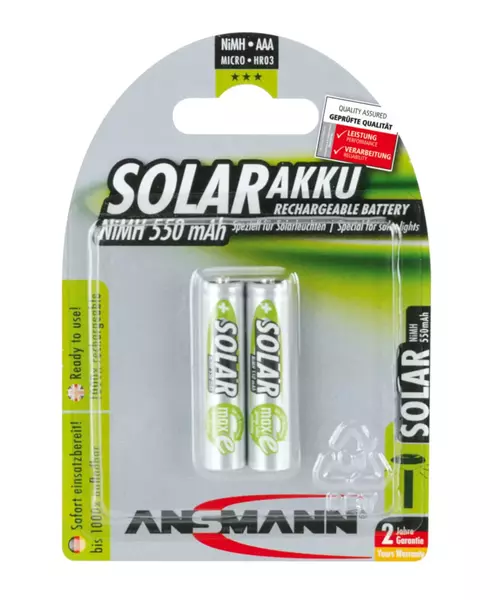 ANSMANN Micro - AAA size - Pack of 2,NiMH Rechargeable Batteries