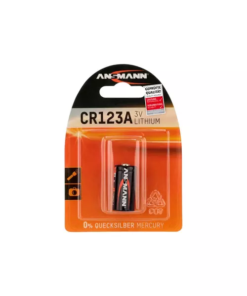 ANSMANN CR123 A - Pack of 1,Non - Rechargeable Batteries,Lithium Photocell Range