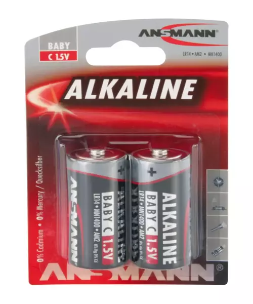 ANSMANN Baby - C size - Pack of 2,Non - Rechargeable Batteries,Red Line Alkaline Range
