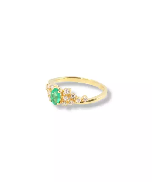 18k emerald and diamond ring