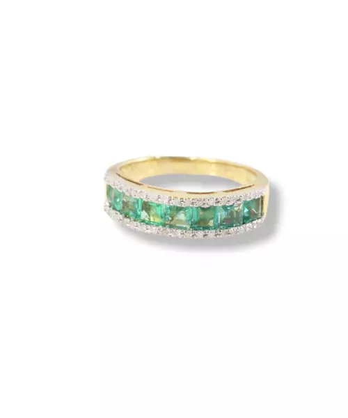 14k emerald and diamond ring