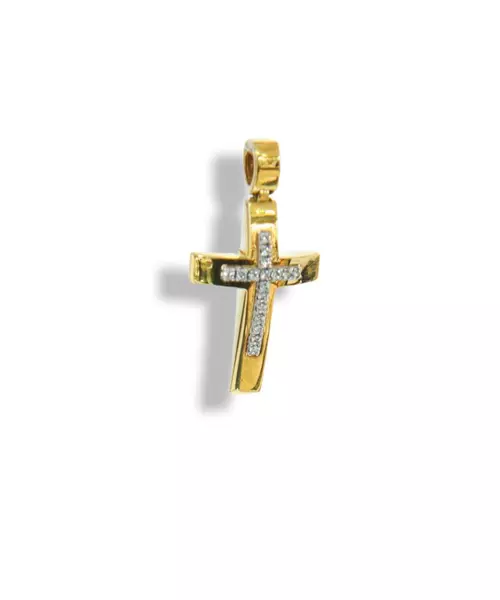 18K ZIRCON CROSS