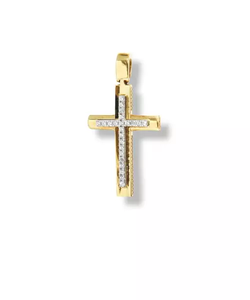 18K ZIRCON CROSS