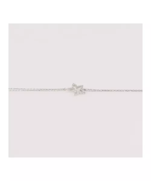 9K White Gold Star Bracelet