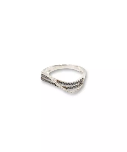 BLACK  WHITE DIAMONDS 18K RING