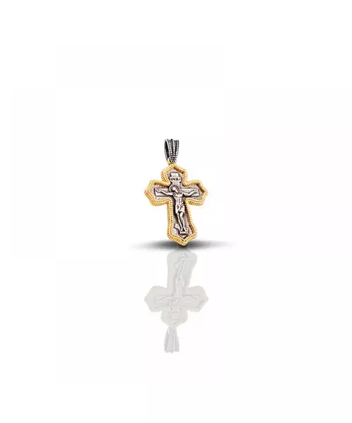 925 HANDMEDE CROSS 22K PLATED