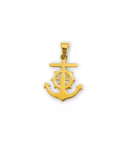 9K ANCHOR PENDANT