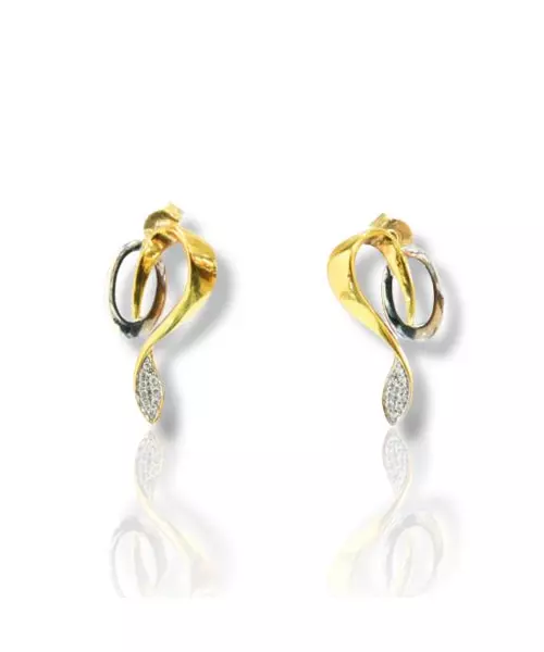 EARRING 0.10.5CT W/SI DOUBLE TONE