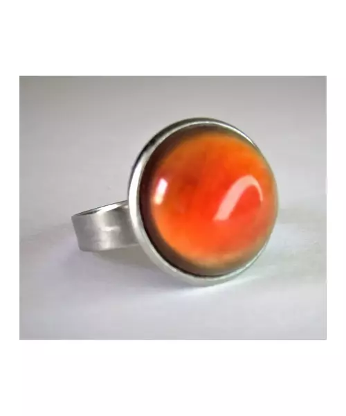 "Orange Sphere" Resin Art Ring