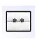 Silver Earrings "Black Zircons" (S925)