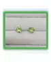 Silver Earrings "Green-Laim Zircons" (S925)