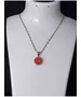 Silver Pendant "Red Circle" (S925)