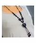 Long Handmade Ceramic Necklace "Blue Heart"