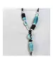 Long Handmade Ceramic Necklace "Light blue"