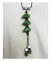 Long Handmade Ceramic Necklace "Green Stones"