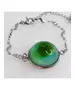 "Green Sphere" Resin Art Chain Bracelet