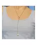 "Chic & Simple -Long heart"Gold Color Necklace