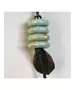 Long Handmade Ceramic Necklace "Light green"